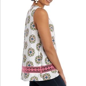 Like New Crown & Ivy Palm Tree Medallion Print Sleeveless Tank Top Large